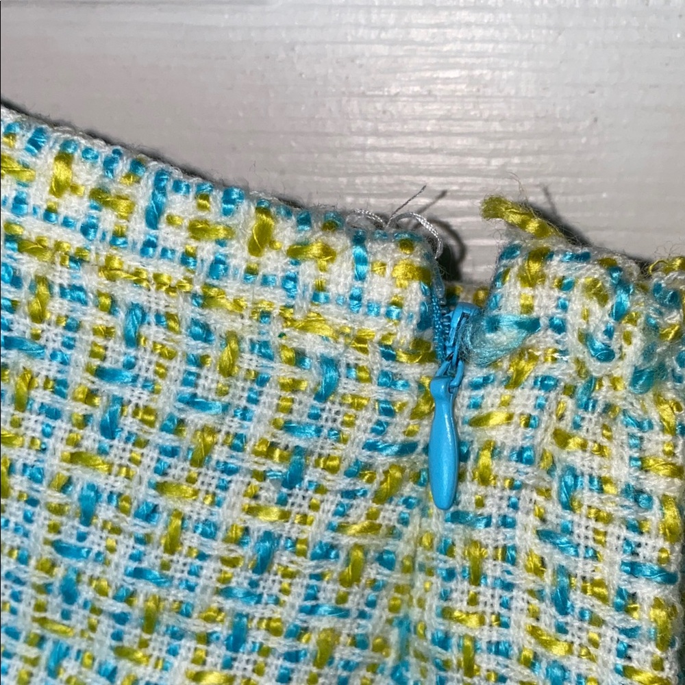 Dana Buchman Women's Yellow and Blue Tweed 2 Piece Skirt Suit Blazer Jacket - Picture 9 of 13